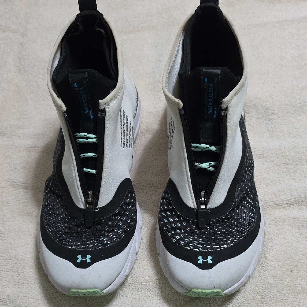 Under Armour Black and White Zip-Up Sneakers